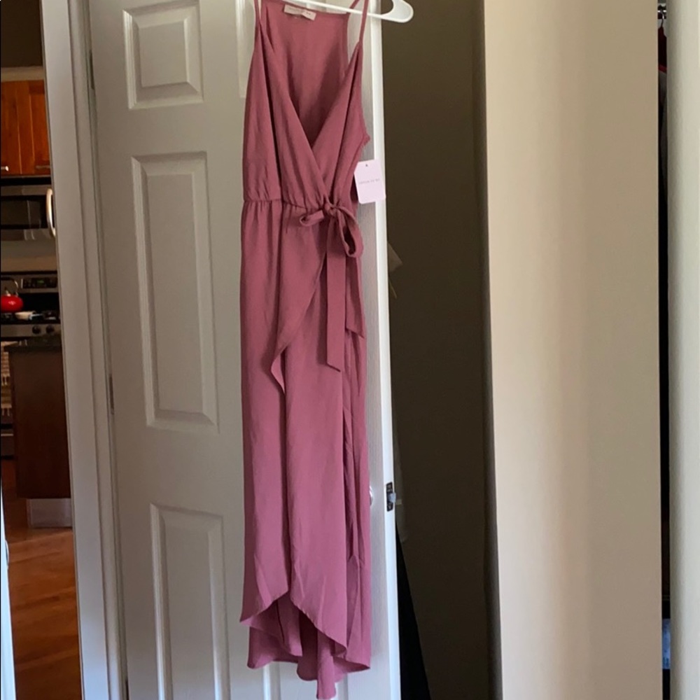 NWT- high to low midi dress. Color: bright mauve